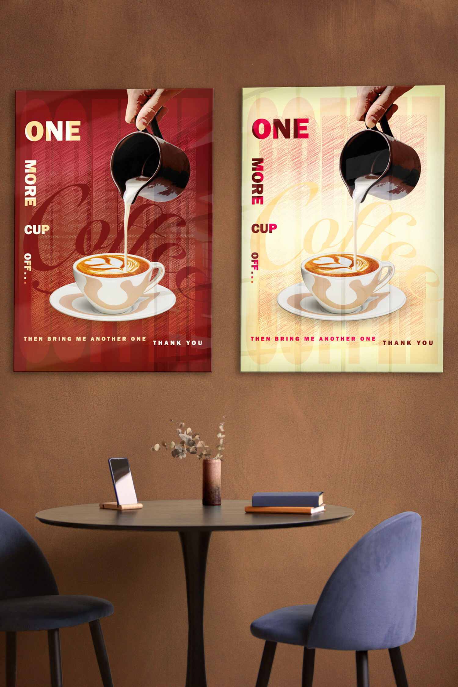 Coffee cafe met posters