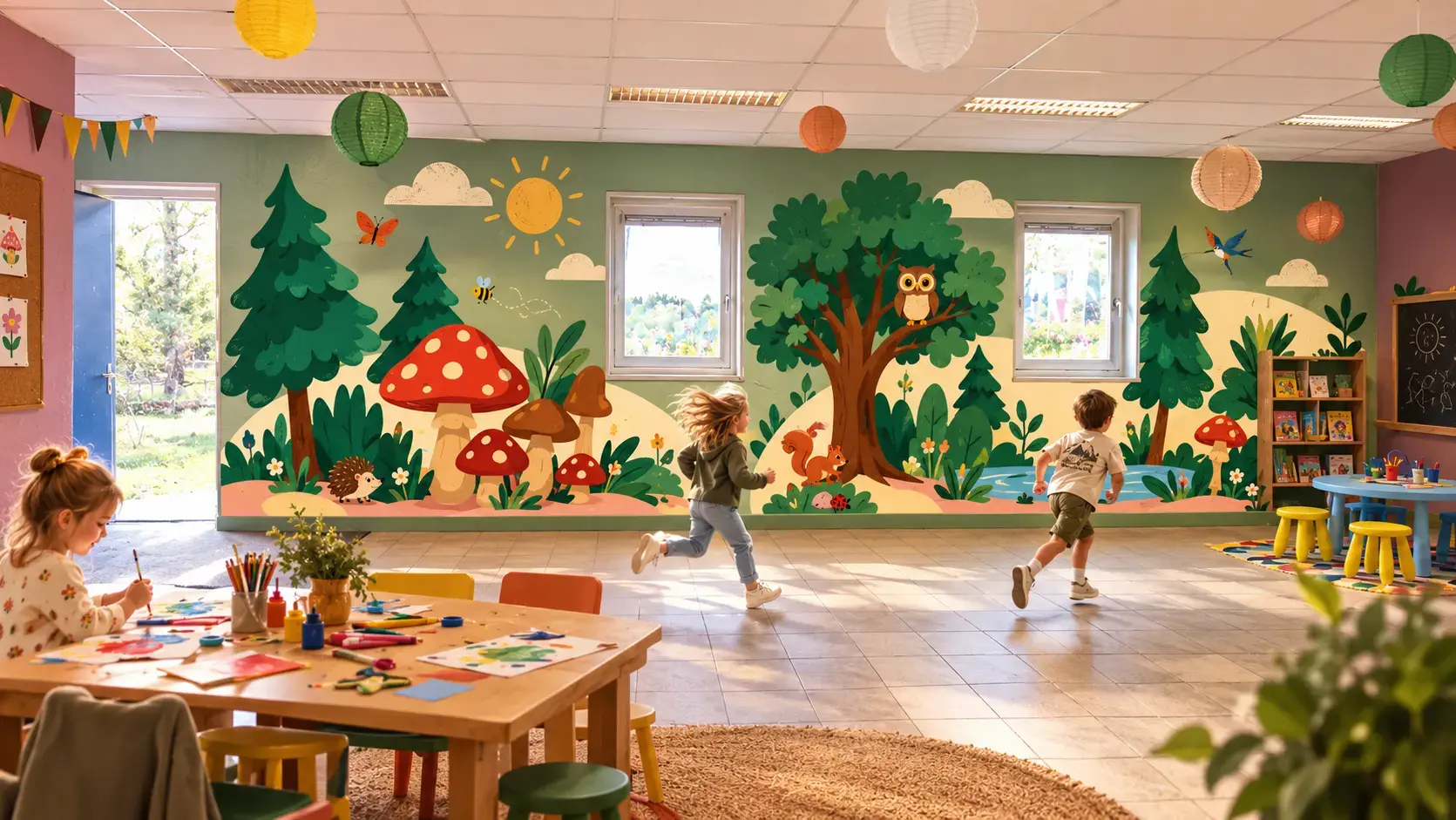 Muurschildering achterste hoef